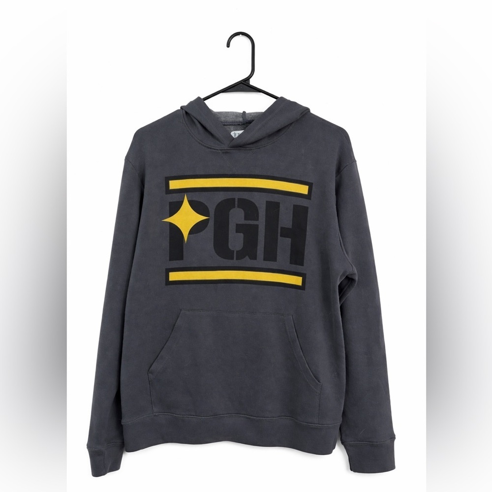 Tru Fitness PGH Hoodie Men’s Large Gray Black Yellow Pittsburgh Steelers Rare